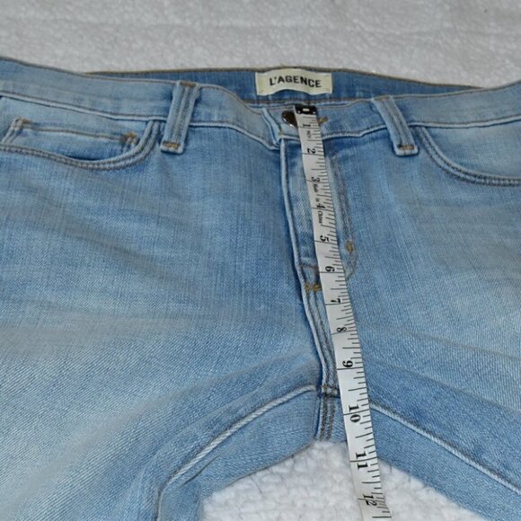 L'Agence Raw Hem High Waist Jeans Light Blue Size 25 - Picture 7 of 14